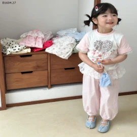 Quần ren kẻ sọc cho bé -Sỉ 110k