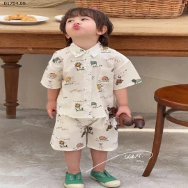 Sét bộ sơ mi cho bé trai Lanxi -Sỉ 164k