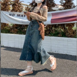 CHÂN VÁY JEANS DÁNG DÀI - sỉ 157k