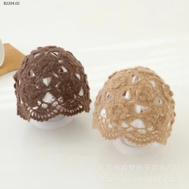 MŨ LEN ĐAN HOA CHO BÉ GÁI-sỉ 104k