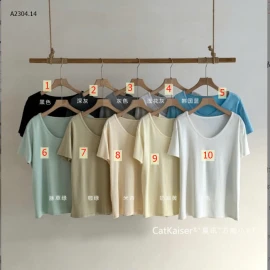 ÁO THUN TRƠN CỔ V CATKAISER-sỉ 119k