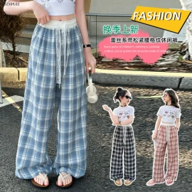 QUẦN SUÔNG KẺ ỐNG RỘNG CẠP CHUN BG-sỉ 142k