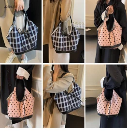 TÚI XÁCH HỌA TIẾT KẺ-CHẤM BI NỮ-sỉ 84k