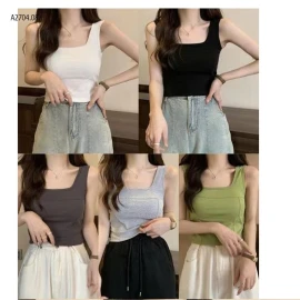 ÁO BA LỖ NỮ CỔ VUÔNG KÈM BRA-sỉ 55k