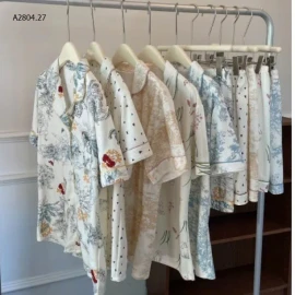 BỘ PIJAMA CỘC TAY NỮ-sỉ 154k