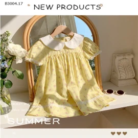 VÁY HOA NHÍ CỔ SEN BÉ GÁI -sỉ 170k