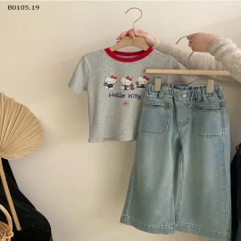 SÉT ÁO PHÔNG KITTY MIX QUẦN JEAN -sỉ Áo : 117k           Quần : 238k 