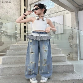 QUẦN JEAN RÁCH DÁNG SUÔNG -sỉ 178k