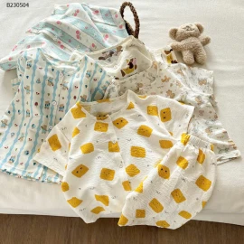 BỘ MẶC NHÀ BÉ GÁI VÀ BÉ TRAI-Sỉ giá: sz 80-120: 64k        sz 130-150 : 67k