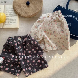  QUẦN SHORT HOA HỒNG CẠP CAO CHO BÉ GÁI - sỉ 139k