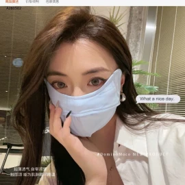 KHẨU TRANG LỤA BĂNG MỎNG CHỐNG NẮNG DOMINOMOCO3D - sỉ 48k