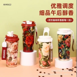 CỐC COFFEE GIỮ NHIỆT HOA VINTAGE - sỉ 92k