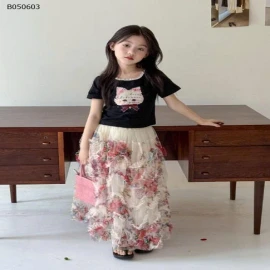 SET ÁO CRT MIX CHÂN VÁY DÀI - sỉ áo: 120k  váy: 220k 