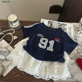 CHÂN VÁY REN TRẮNG GẮN NƠ MIX ÁO  CHO BÉ GÁI- GIÁ sỉ như sau  áo  giá 115k  váy giá 149k