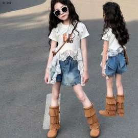 SET ÁO THUN REN PHỐI QUẦN SHORT JEAN   - sỉ 206k