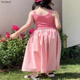 SET ÁO 2 DÂY MIX CHÂN VÁY DÀI BG -Sỉ  giá  áo: 99k  váy: 169k 