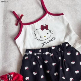 SET ÁO HAI DÂY MIX CHÂN VÁY HELLO KITTY-Sỉ giá  Áo: 85k /Chân váy: 117k