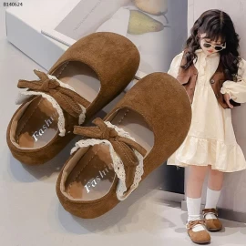 GIÀY BÚP BÊ DA PHỐI REN NƠ CHO BÉ GÁI- Sỉ sz 22-28: 122k sz 29-34: 132k