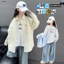 ÁO SƠ MI FORM RỘNG CHO BÉ GÁI – CHUẨN STYLE HÀN QUỐC-Sỉ 130k