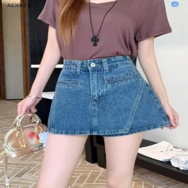 CHÂN VÁY DENIM DÁNG CHỮ A NỮ - sỉ 143k