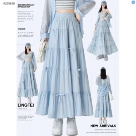 Chân váy dài mix nơ AIOV đẹp dịu dàng.- sỉ 135k