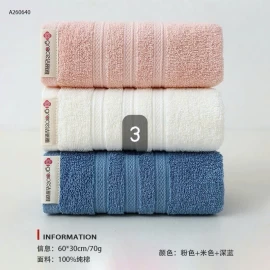 Set 3 khăn cotton kháng khuẩn công nghệ 5A hãng GRACE - sỉ 83k/set 3c