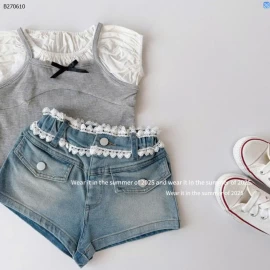 QUẦN SHORT JEAN CẠP REN BG-Sỉ 178K