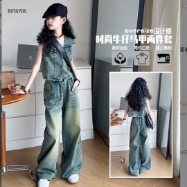 SET ÁO GHILE JEAN PHỐI QUẦN SUÔNG RỘNG - sỉ 276k