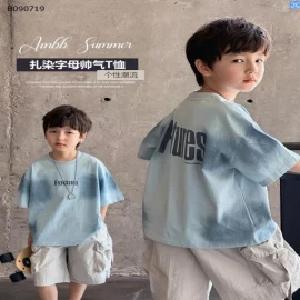 Áo thun tay ngắn màu phun XANH  AMBB-Sỉ 138k