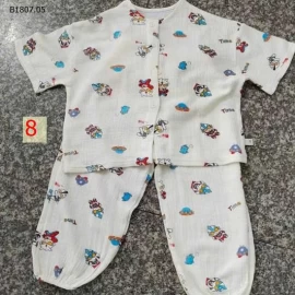 Quần áo ngủ crepe đôi tay ngắn bé trai và bé gái-Sỉ giá 189k