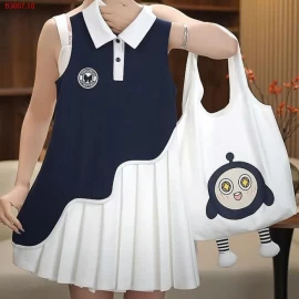 VÁY SÁT NÁCH CỔ POLO CHO BÉ GÁI -Sỉ giá 179k/váy  túi giá  58k