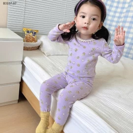 BỘ COTTON DÀI TAY BÉ GÁI-Sỉ giá 68k
