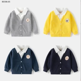 ÁO NỈ PHỐI CỔ SƠ MI WELLKIDS BT-Sỉ giá 107k