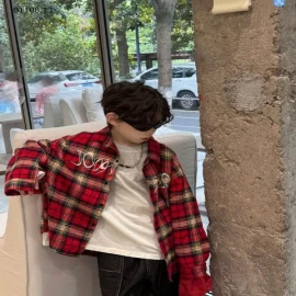 ÁO SƠ MI KẺ DÀI TAY CHO BÉ TRAI -Giá sỉ 170k