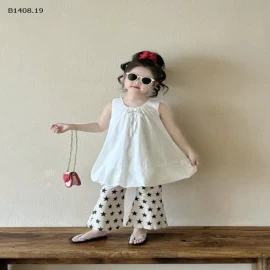 SET ÁO VÁY SÁT NÁCH MIX QUẦN ỐNG LOE BG - sỉ 273k