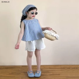 SET ÁO SÁT NÁCH HỞ LƯNG + QUẦN SHORT BÉ GÁI-Sỉ giá 258K