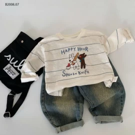 ÁO THUN XƯỚC KẺ NGANG- sỉ 122k