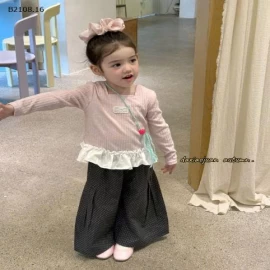 ÁO THU ĐÔNG PHỐI BÈO CHO BÉ GÁI-Sỉ giá  90-130: 127k  140-150: 155k 