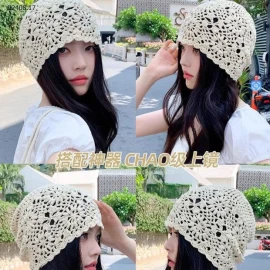 MŨ LEN DỆT HOA-Giá sỉ 77k