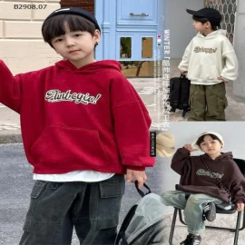 Áo hoodie bé trai dáng rộng in chữ nhà  AMBBKIDS-Giá sỉ  sz 90-150: 198k  sz 160: 215k 