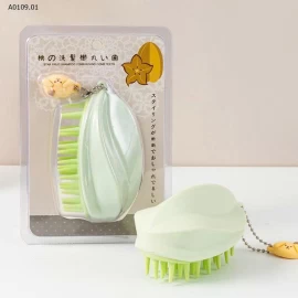 LƯỢC MASSAGE SILICON HÌNH QUẢ KHẾ - Giá sỉ 50k/2c