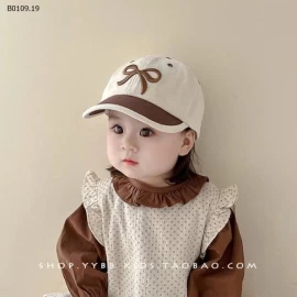 Mũ lưỡi chai nơ phối màu cho bé -Giá sỉ 80k