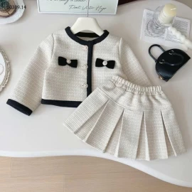 Set aó dạ chân váy xếp ly sang xịn mịn-Giá sỉ 220k 