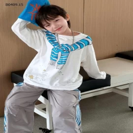 ÁO THUN IN HÌNH GIẢ KHĂN CHOÀNG-Giá sỉ 149k