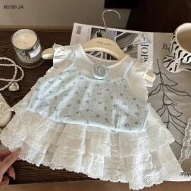 SÉT ÁO HOA CÁNH TIÊN MIX CV REN TẦNG-Giá sỉ  Áo 134k  Chân váy 156k 