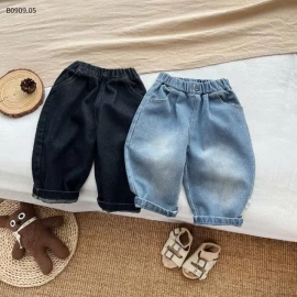 Quần jeans ống đứng đơn giản màu trơn  retro cho bé - sỉ 125k