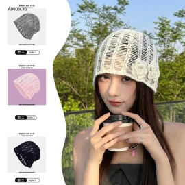 MŨ LEN HOA ĐAN RỖNG NỮ-Sỉ 89k 