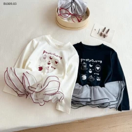 ÁO DÀI TAY HỌA TIẾT NINGLI BÉ GÁI -Giá sỉ 115k