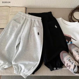 Quần nỉ THÊU POLO dáng basic BT -Giá sỉ 126k