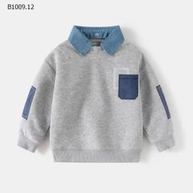 Áo nỉ giả hai mảnh cổ áo khoác có thể tháo rời nhà WELLKIDS- sỉ 117k